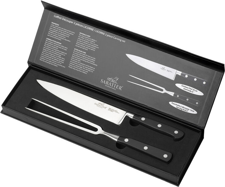 Trancherset Licorne 2 delar Stål/Svart