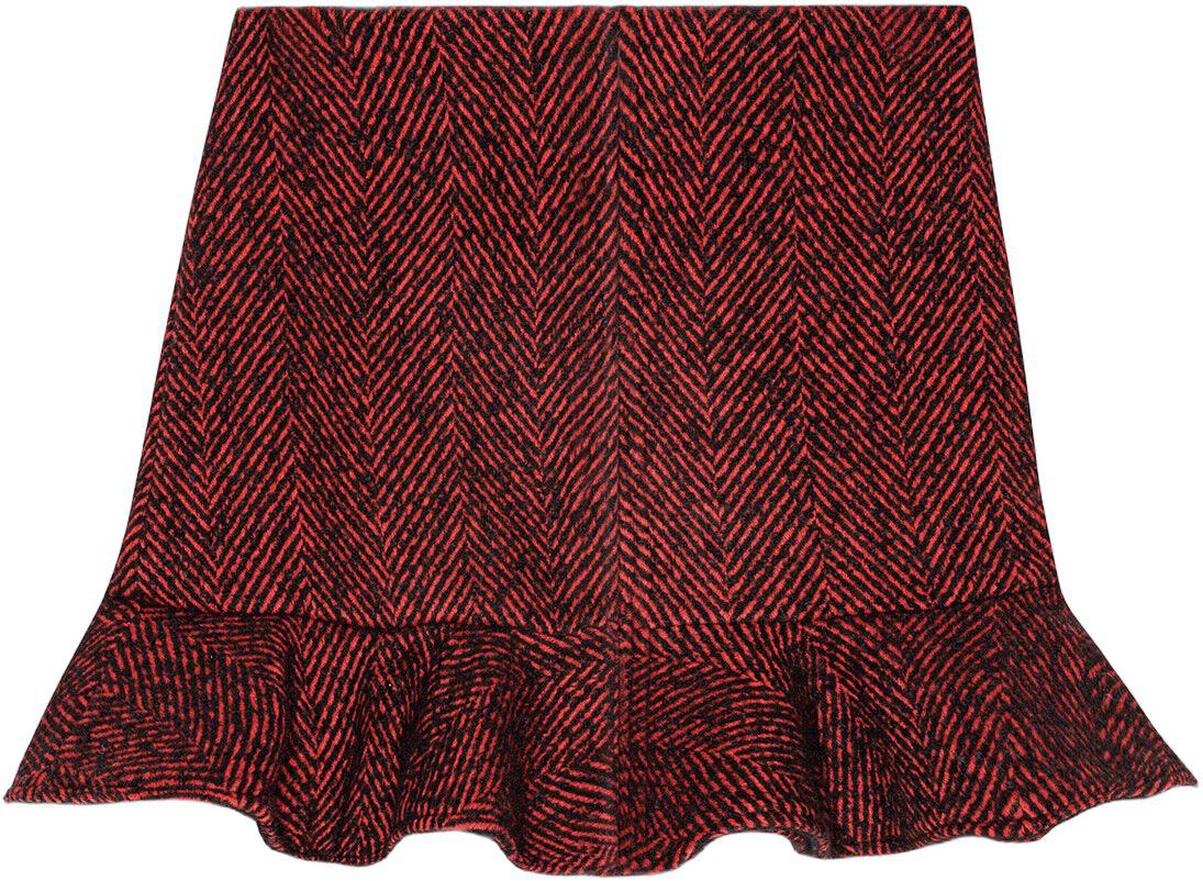 Herringbone Wool Mini Skirt