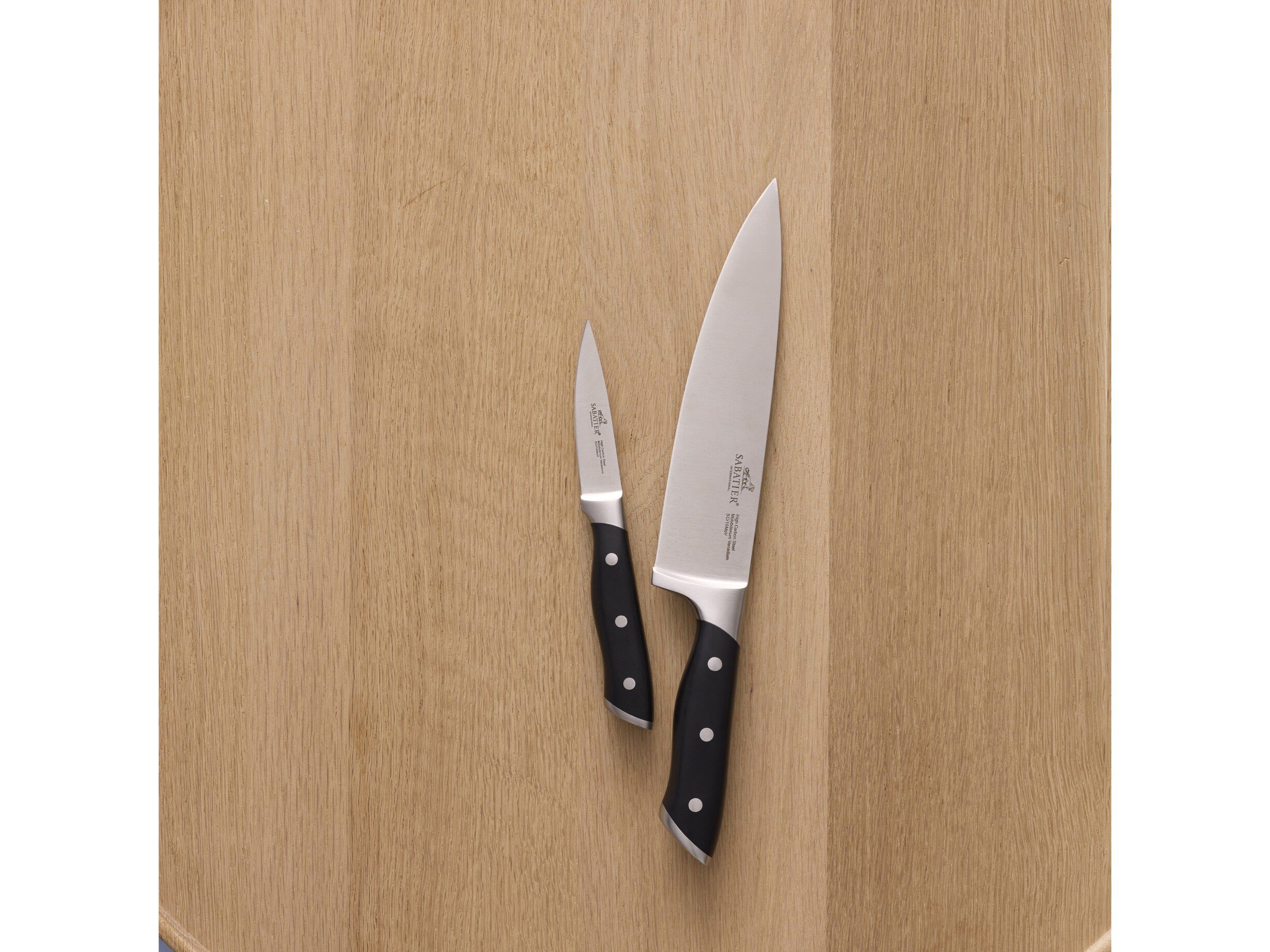 Knivset Hercules 2 delar St&aring;l/Svart ABS