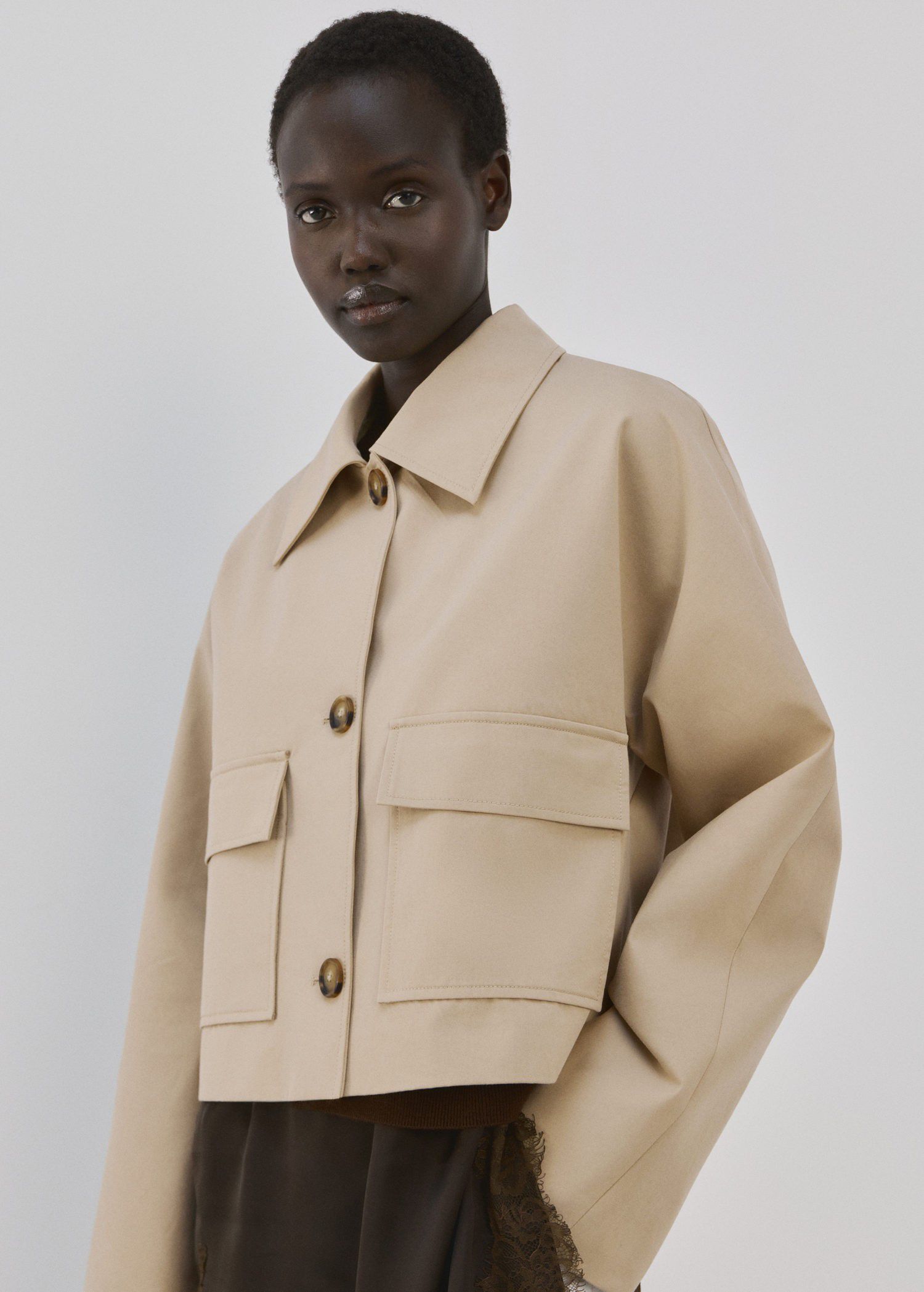 Cotton jacket with pockets