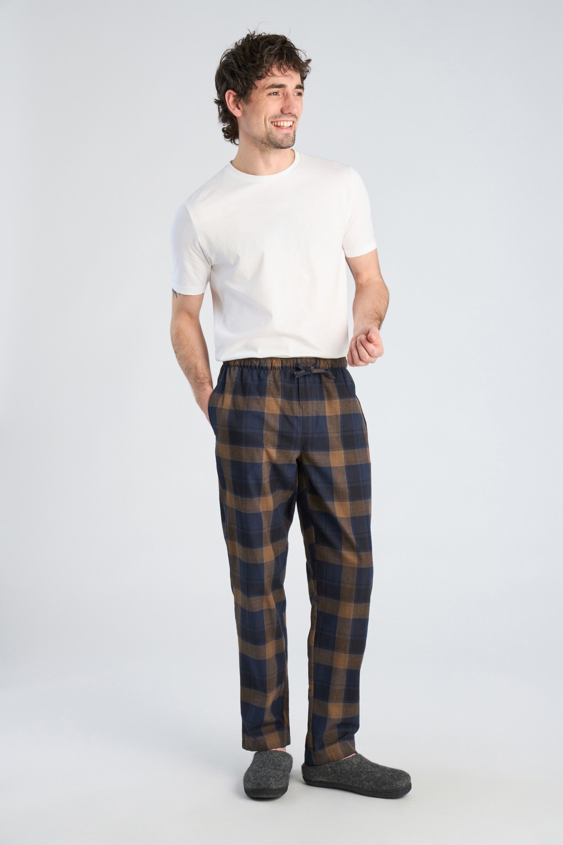 Checked brushed pyjama pants