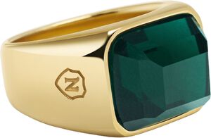 Green Zircon Signet Ring in Gold