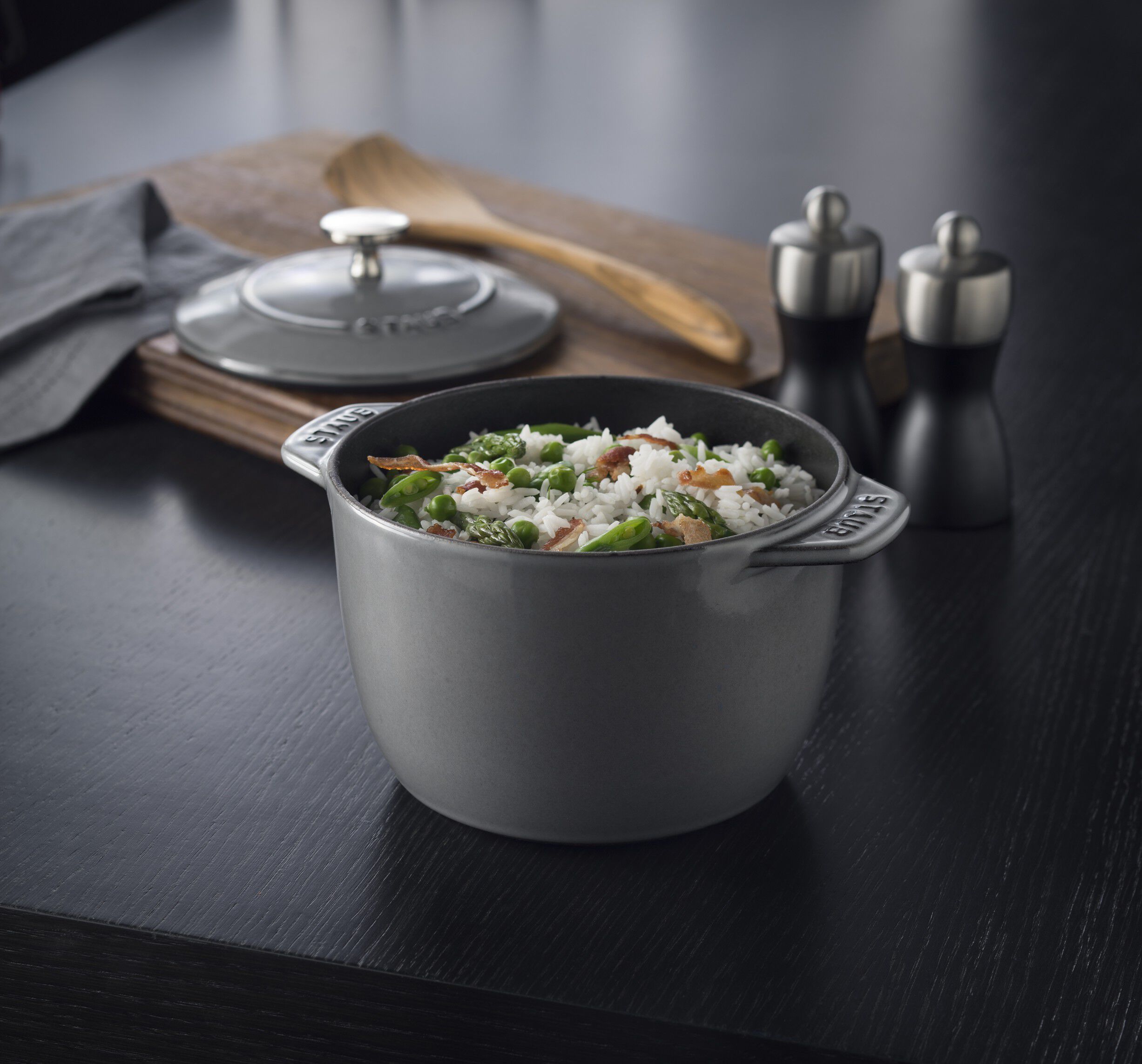 La Cocotte Risgryta 16 cm / 1,75 l, Rund, Grafitgr&aring;, Gjutj&auml;rn