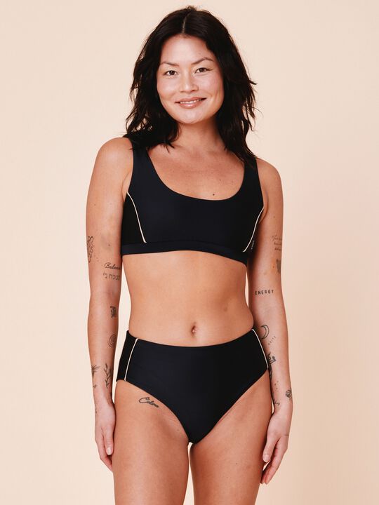 Ubud Colorblock high-waisted bikini bottom - Nero