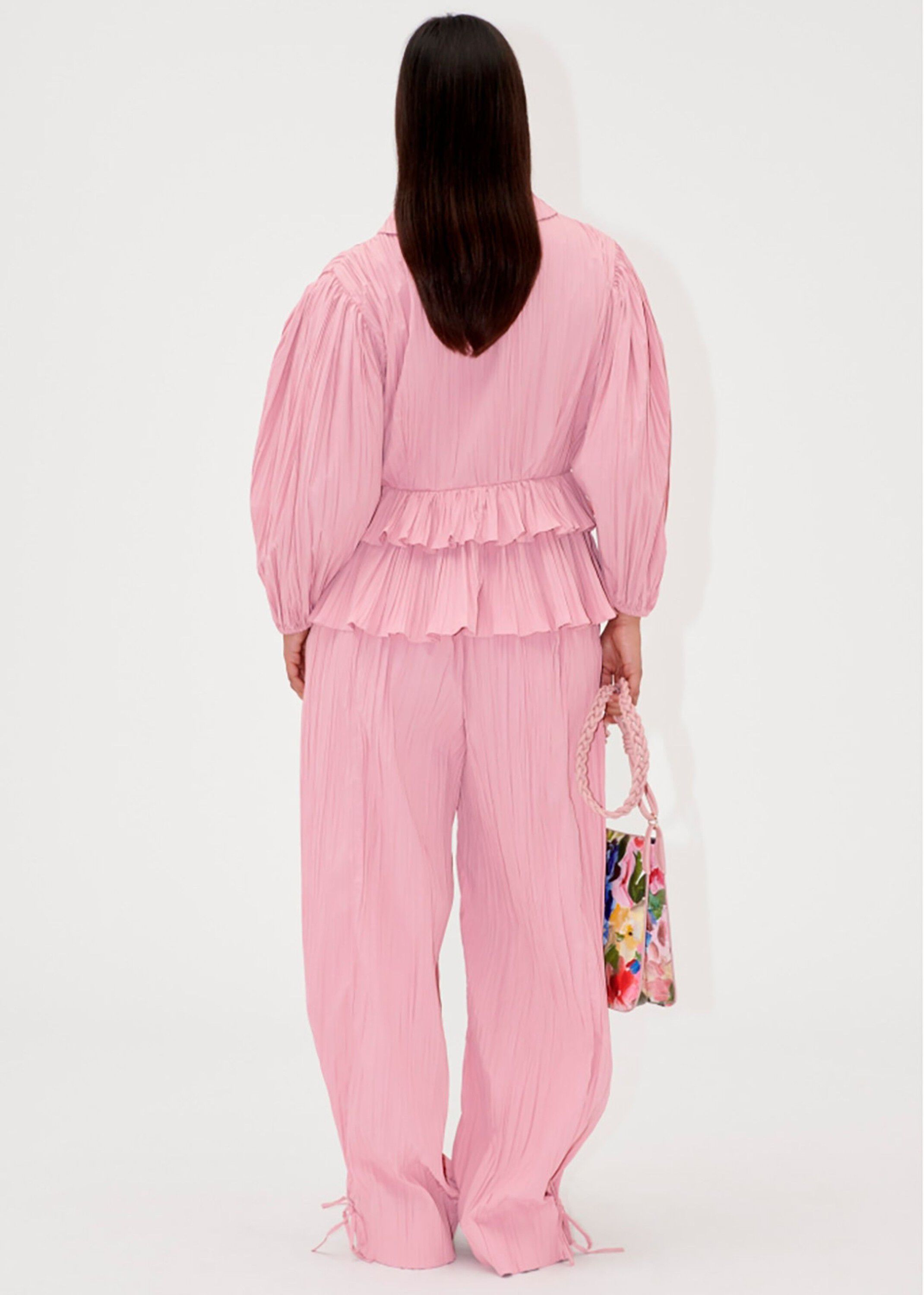 2342 Pleated Poly, Loose Pants w/ Tie