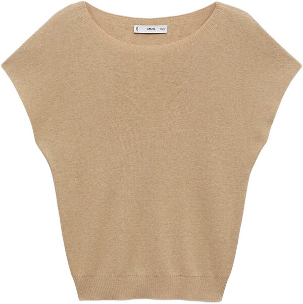 Short-sleeved fine-knit sweater