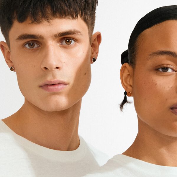 SENSE øreringe guldbelagt/agat