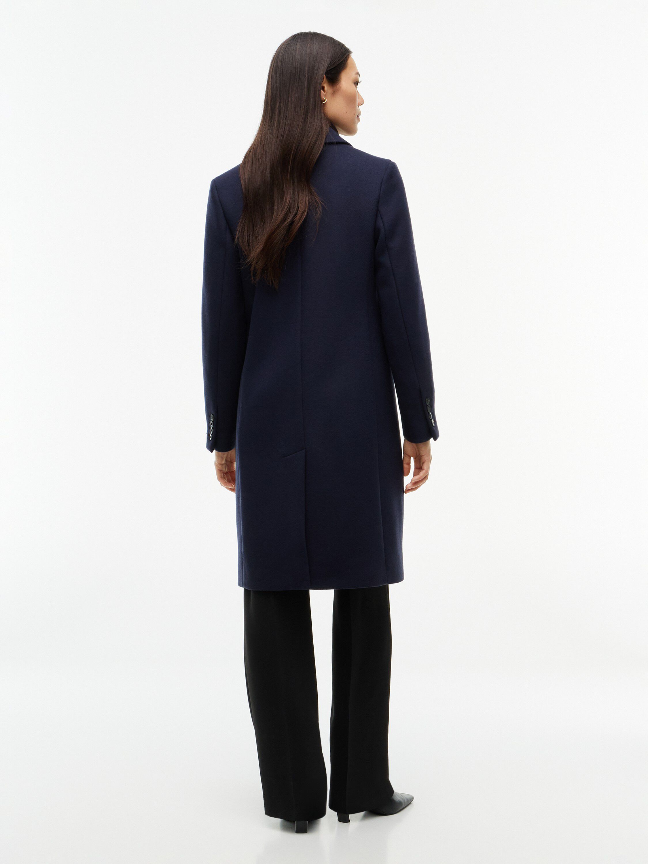 Manteco Wool Blend Slim Single Breasted Coat