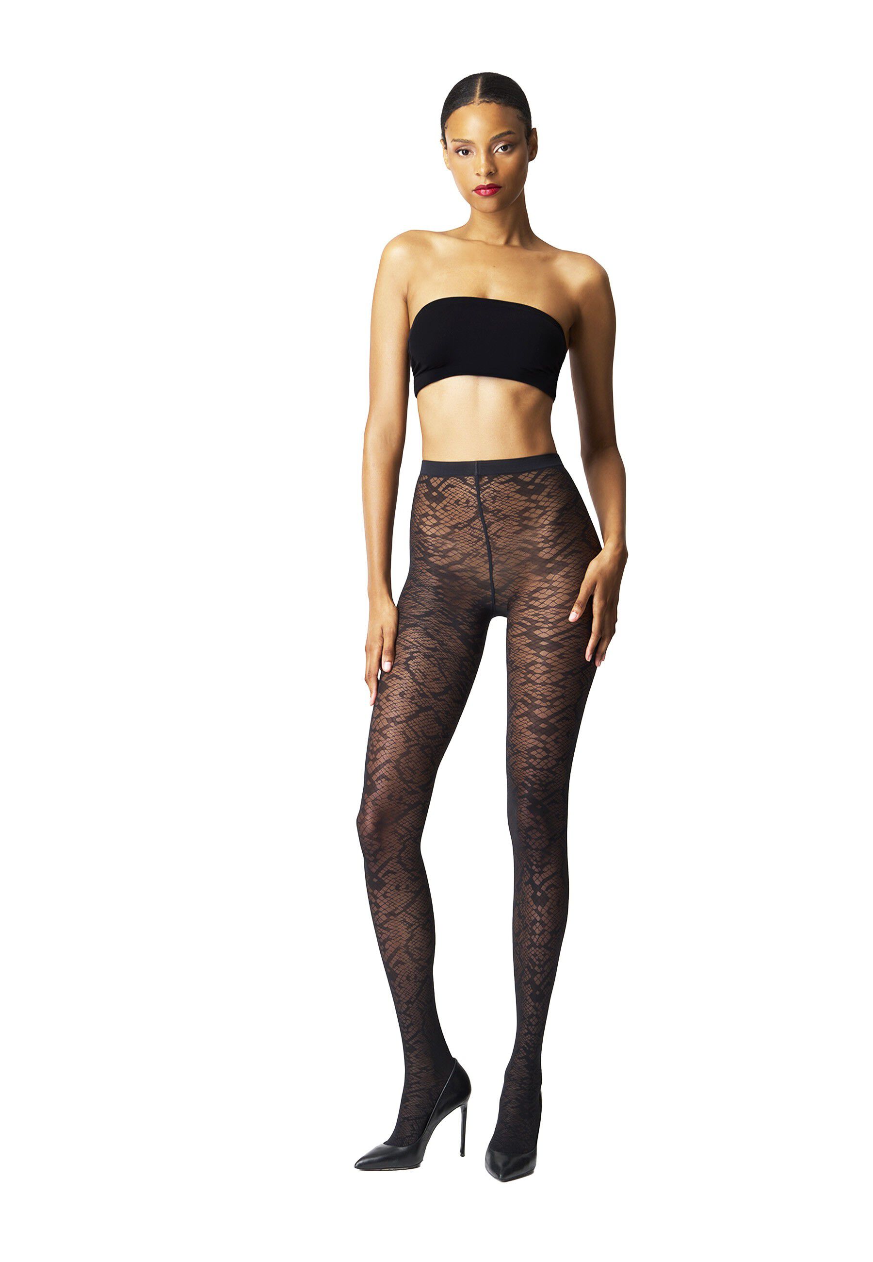 Snake Jacquard Tights