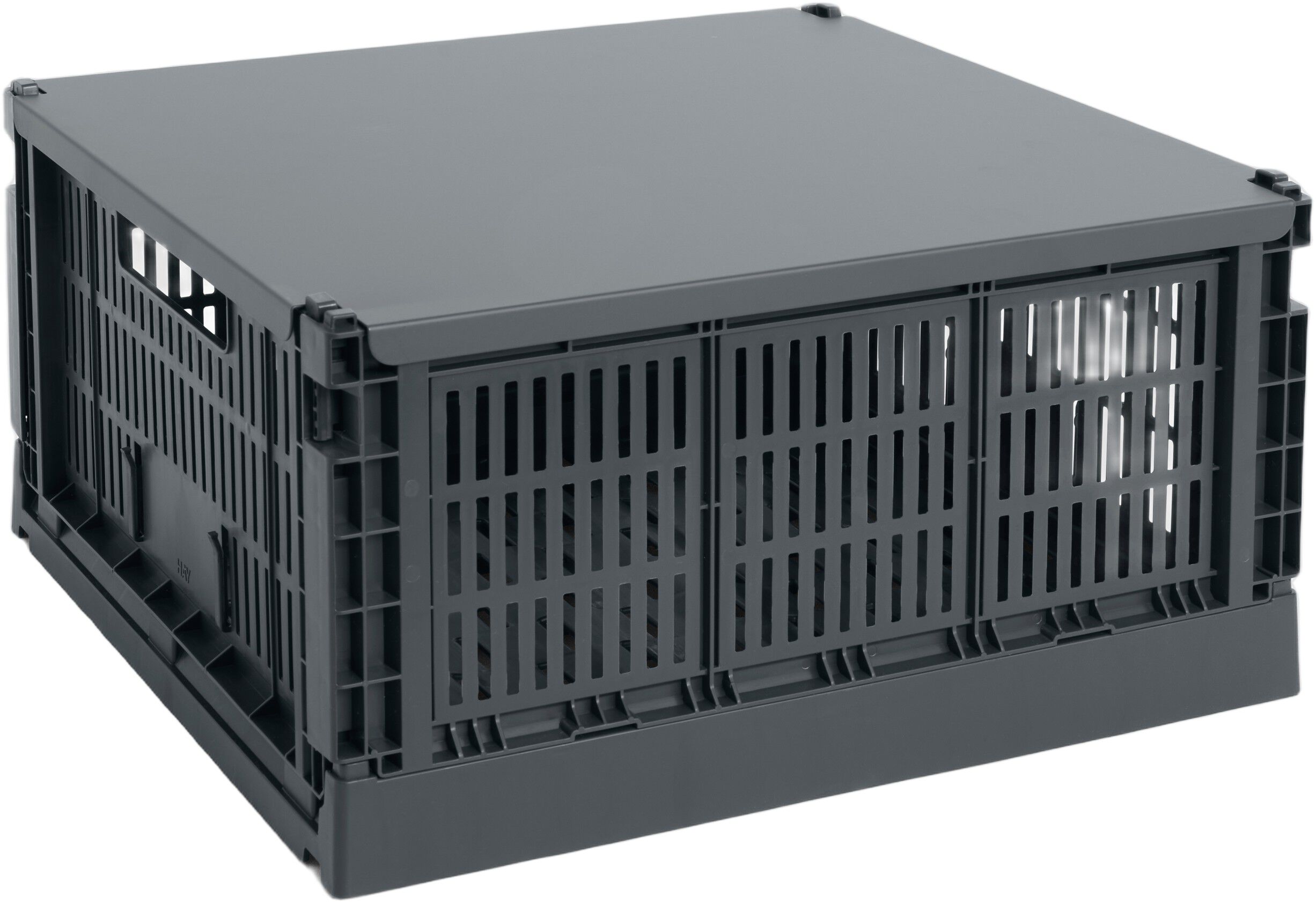 HAY Colour Crate Lid Metal-Large Square-Charcoal