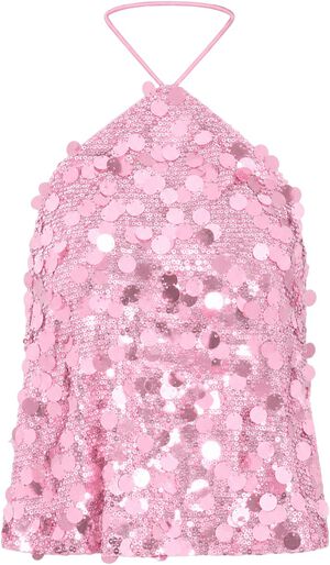 NMTAYLOR HALTERNECK SEQUIN TOP