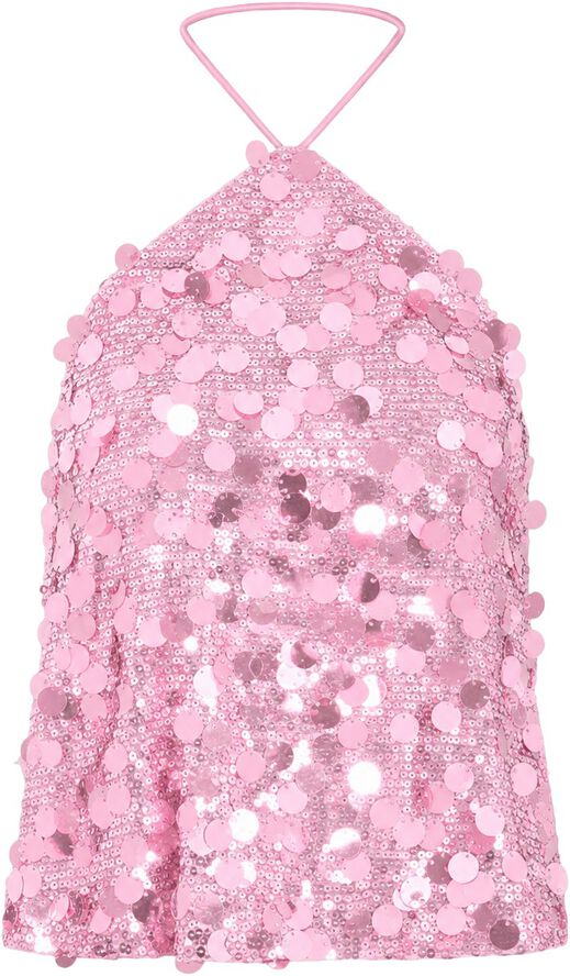 NMTAYLOR HALTERNECK SEQUIN TOP