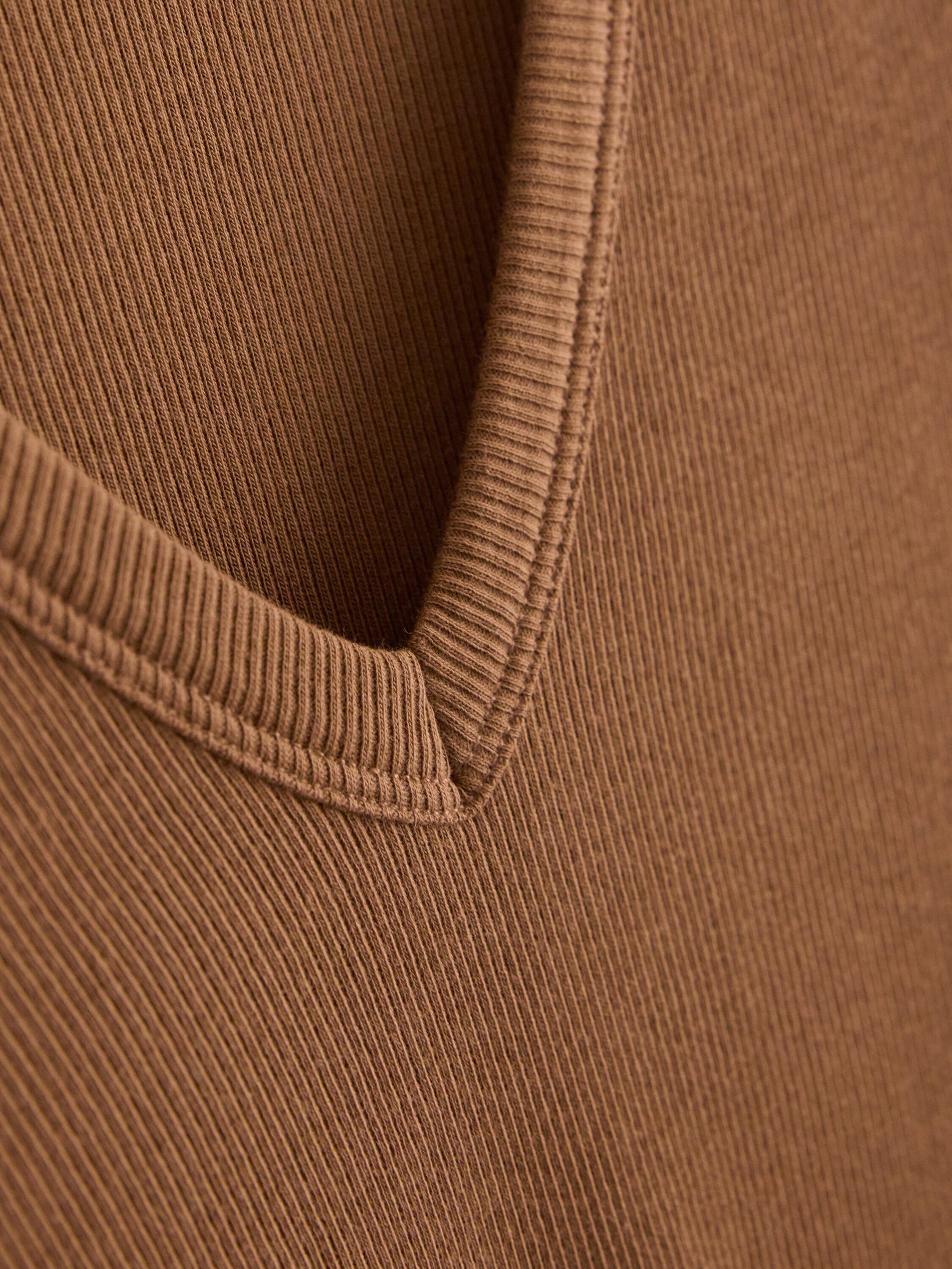 Ribbestrikket topp med korte ermer,