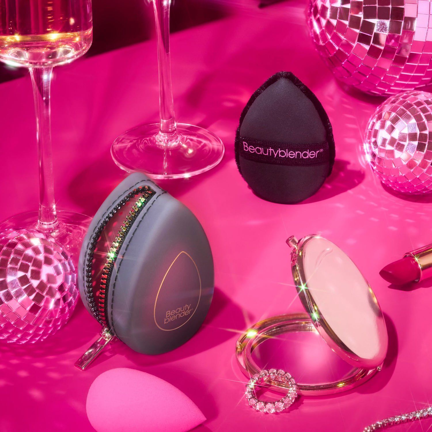 Midnight Blend & Blur Set - Set med sminksvamp, puff och v&auml;ska