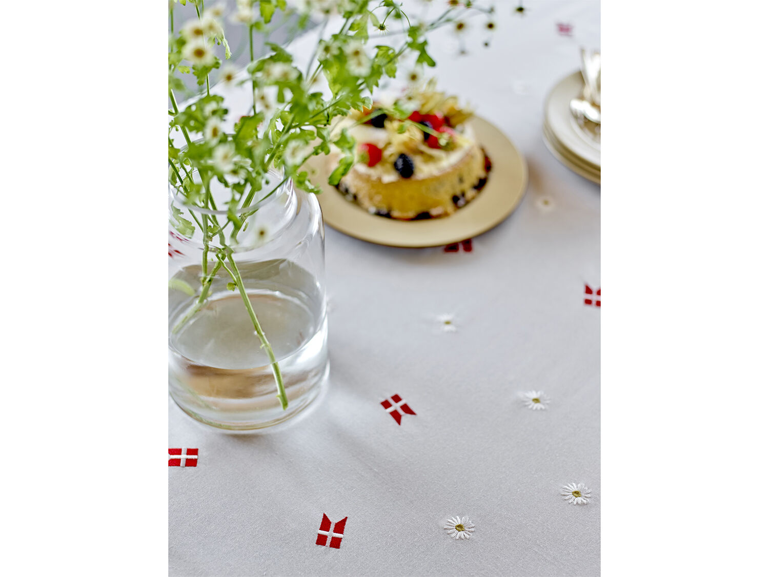 Tygservett 40 x 40 cm Tillykke 4 st