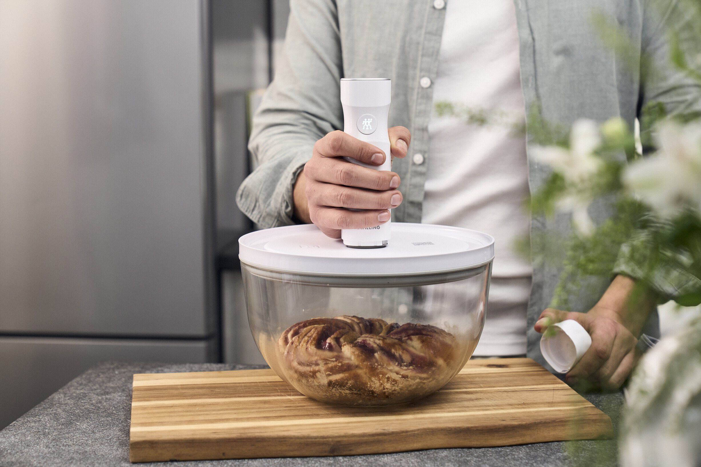 Fresh & Save BOWLS Vakuumsk&aring;l L / 26 cm, Glas, Transparent