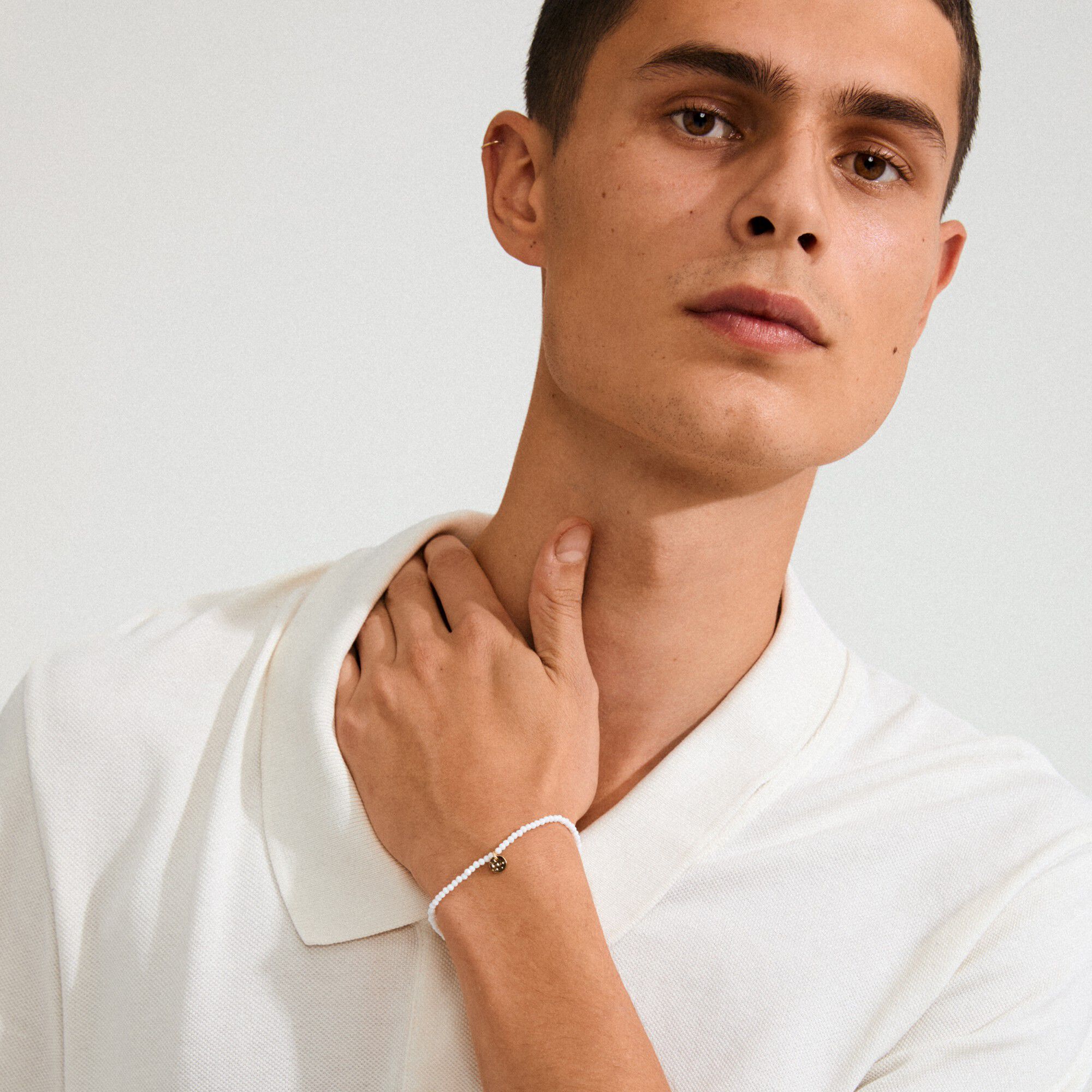 INDIE bracelet white, gold-plated