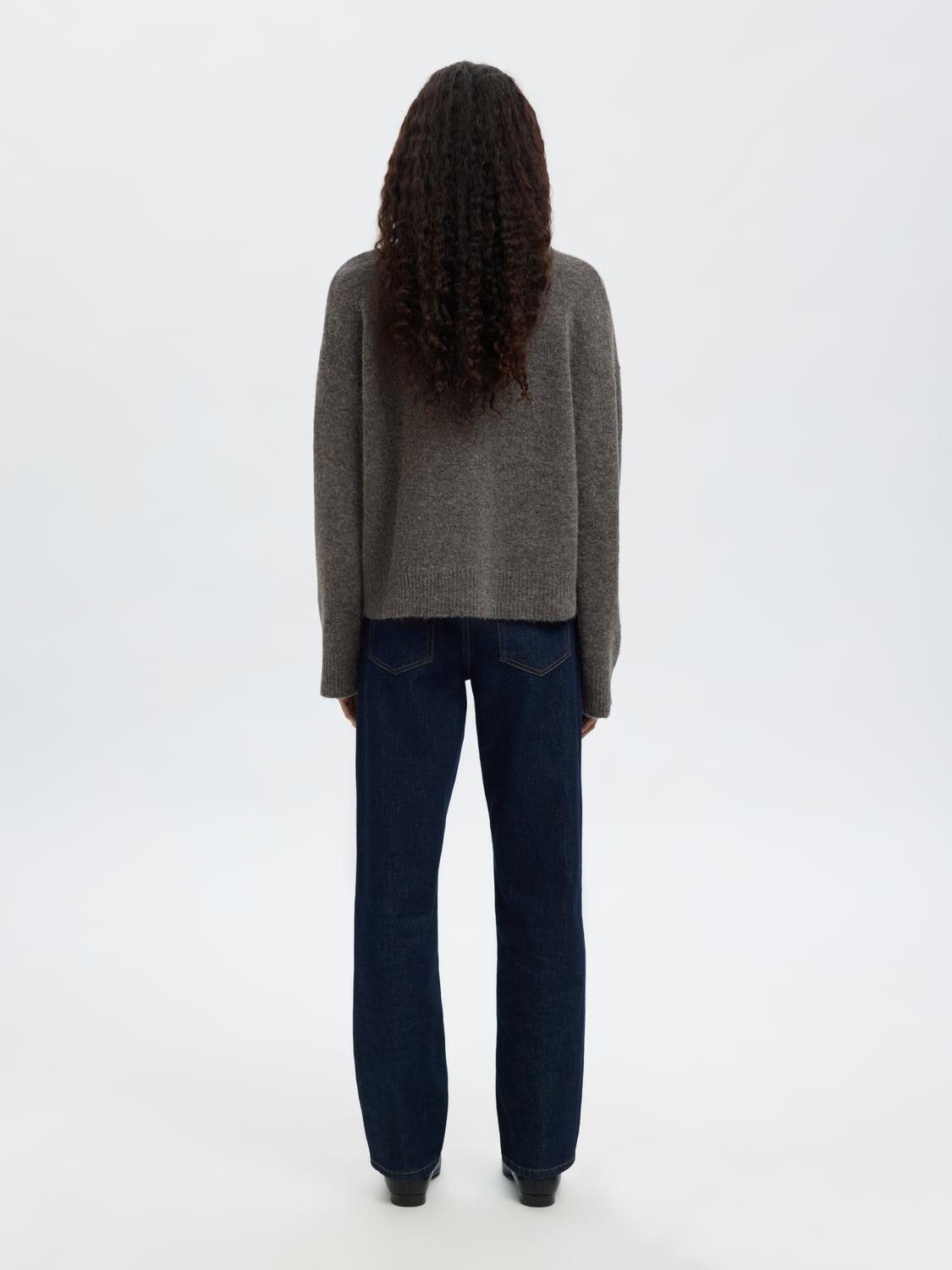 Slflulu Ls Knit Roll Neck Noos