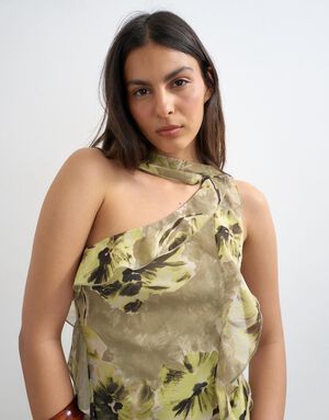 TSVALERIE ONE SHOULDER SCARF TOP WV