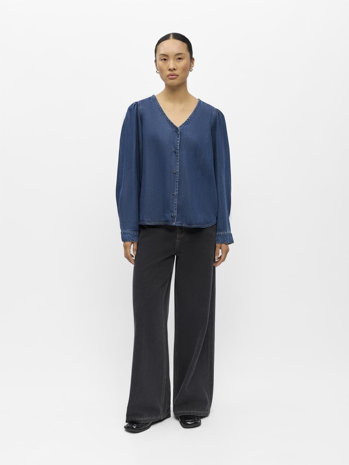 OBJFRAME RE L/S V-NECK TOP DIV