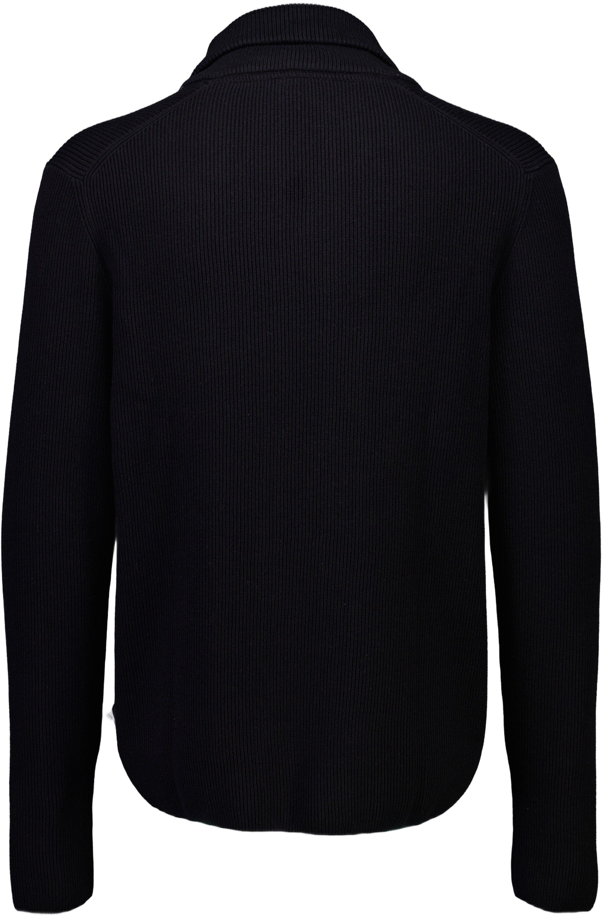 Shawl collar rib knit