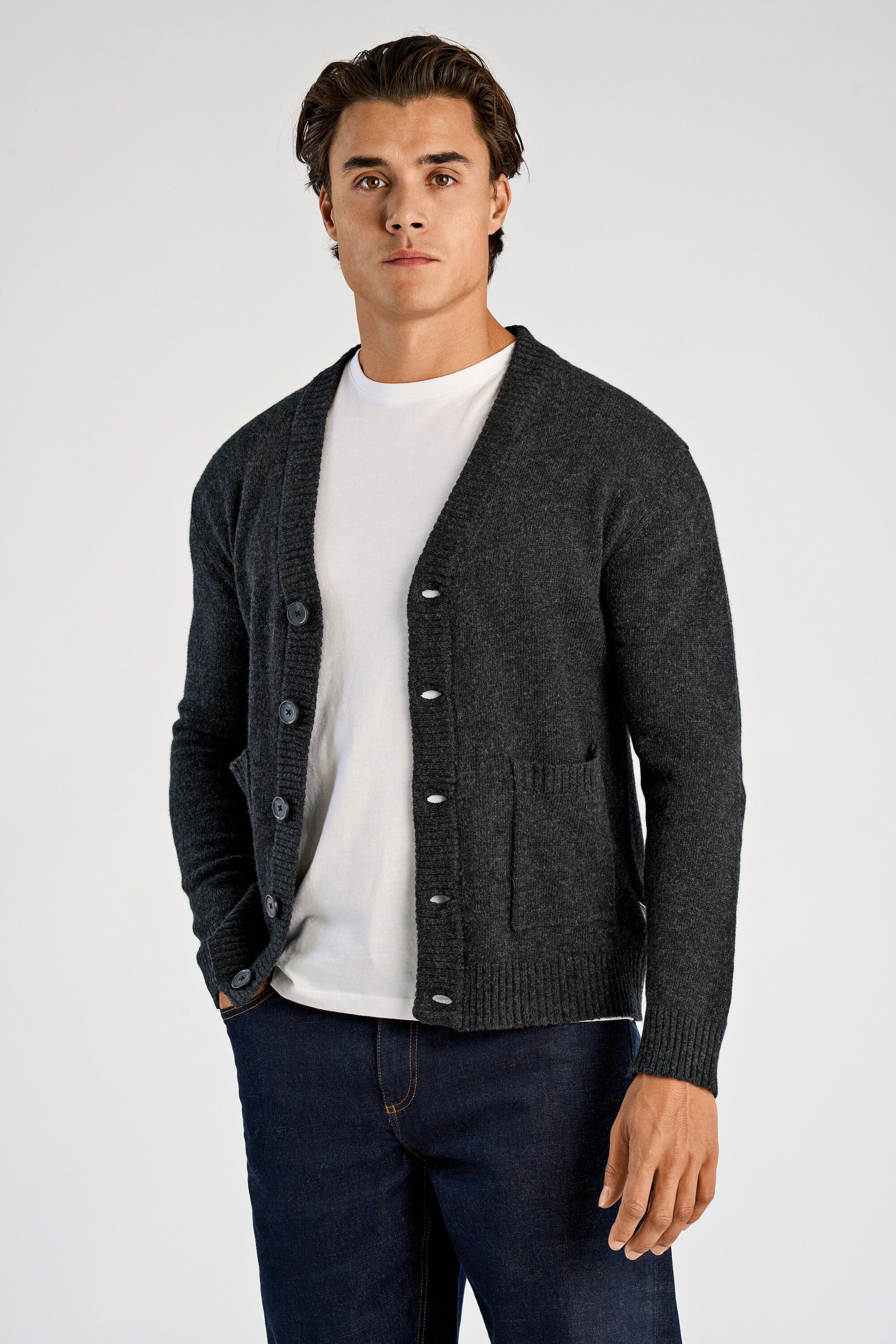 Lambswool button cardigan