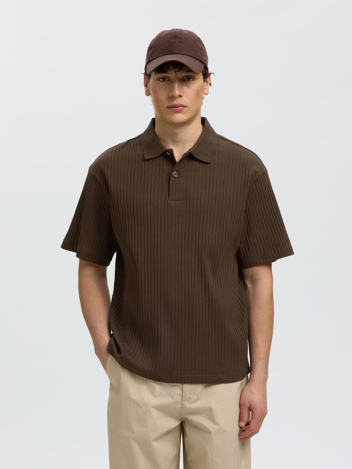 SLMRELAXSIMON RIBBED SS POLO
