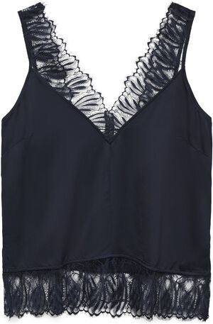 AWCLAIRE SL V-NECK LACE TOP