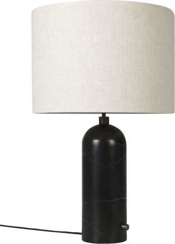 Gravity Table Lamp - Large (Base: Black Marble, Shade: Canvas shade)
