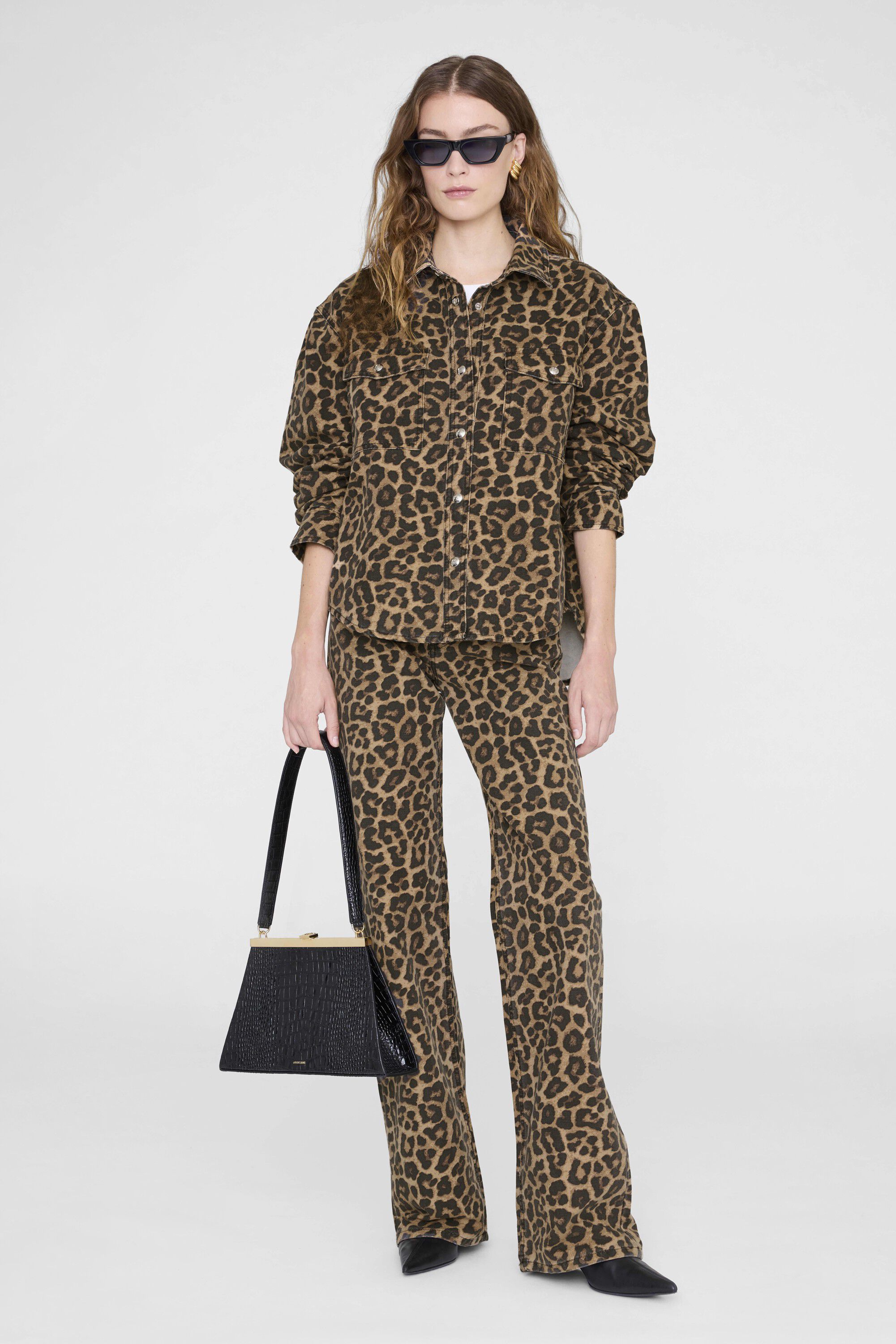 PAXTON SHIRT - BLACK AND BROWN LEOPARD