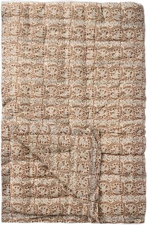 Quilt Charlotte brunt bladrankemønster