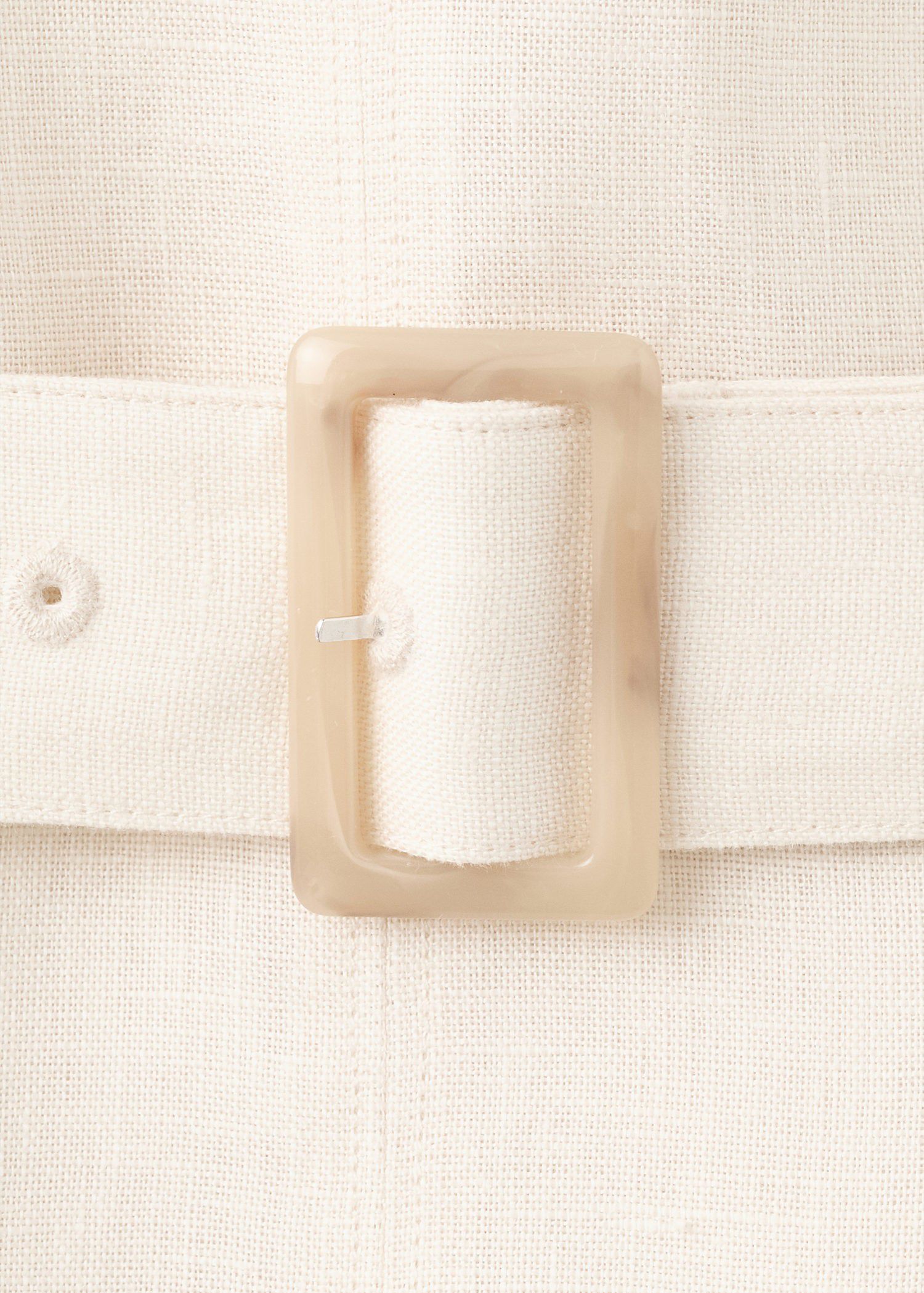 Linen midi-dress with belt