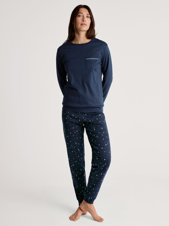 DAMEN Pyjama mit Bündchen
