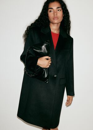 Double-breasted wool coat