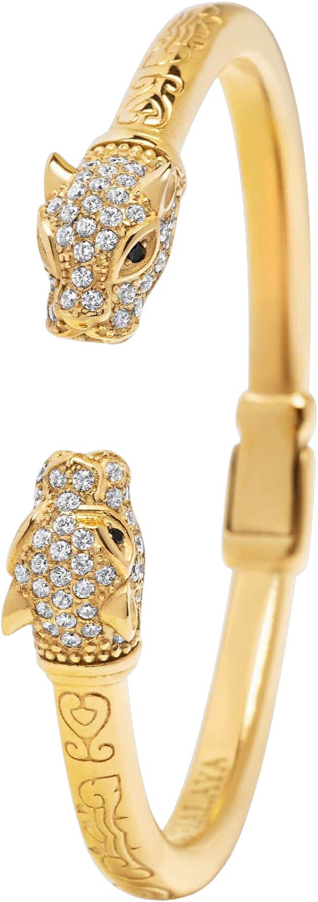 Men's Gold Plated CZ Panther Bangle