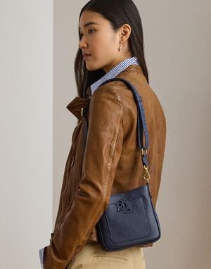 PEBBLED LTHR/WEB-CMRYN SM CRS-CXB-S