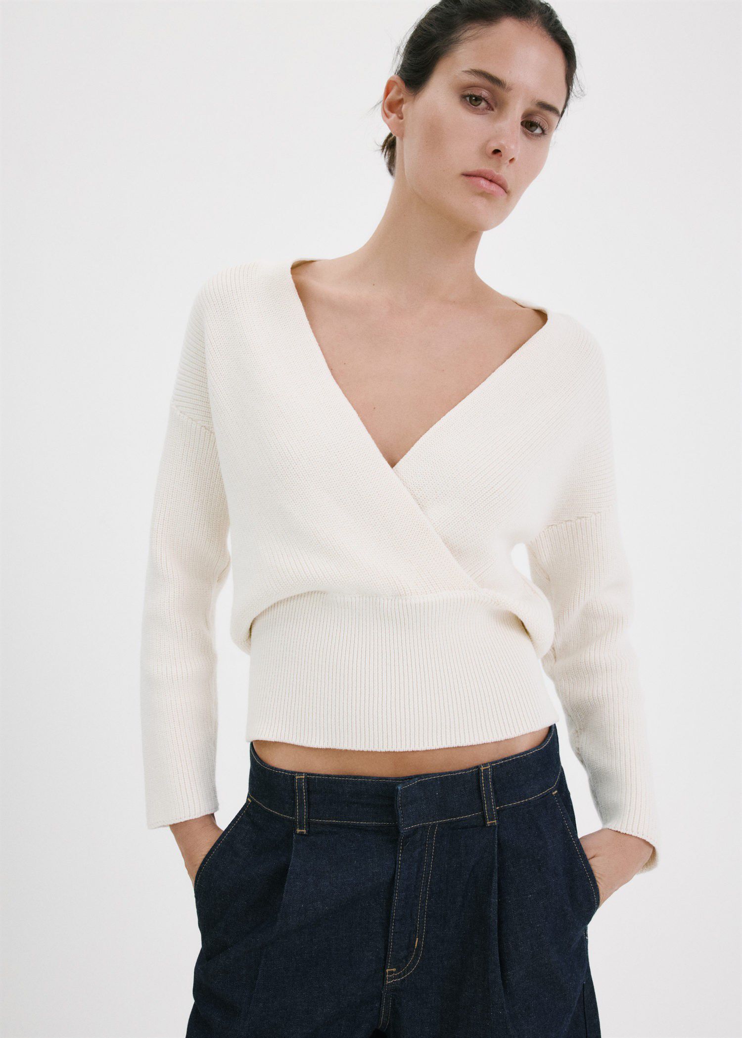 Mid-rise denim bermuda shorts with