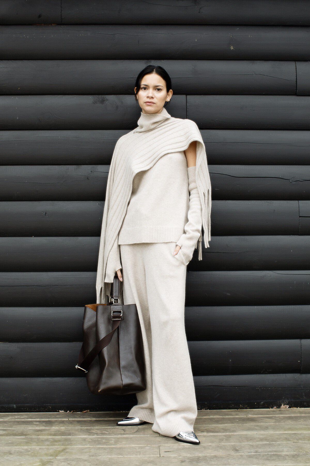 Pure wool split scarf - Emillia