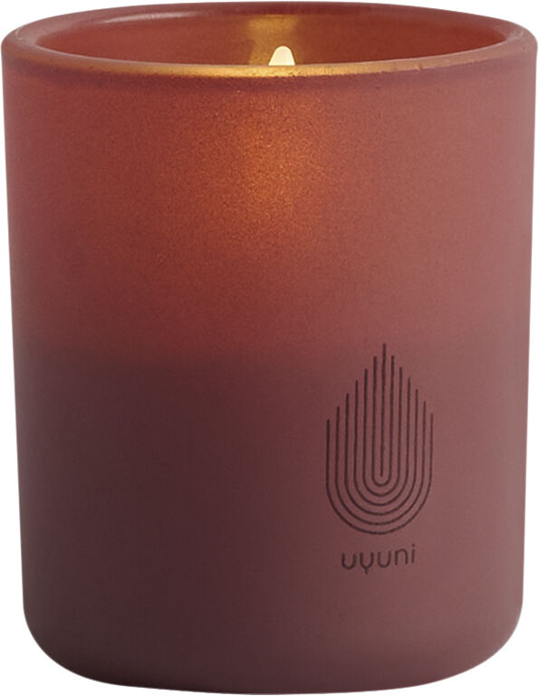 Glass Candle, Wine red, 2-pack, 6x7 cm