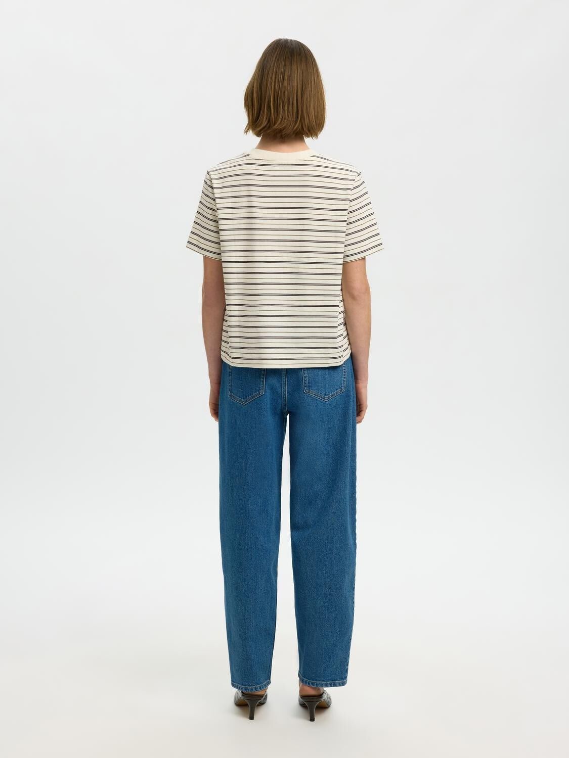 SLWESSENTIAL SS STRIPED BOXY TEE NO