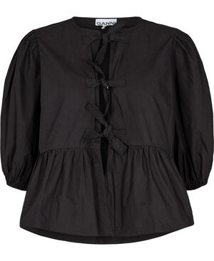 Cotton Poplin Peplum Blouse