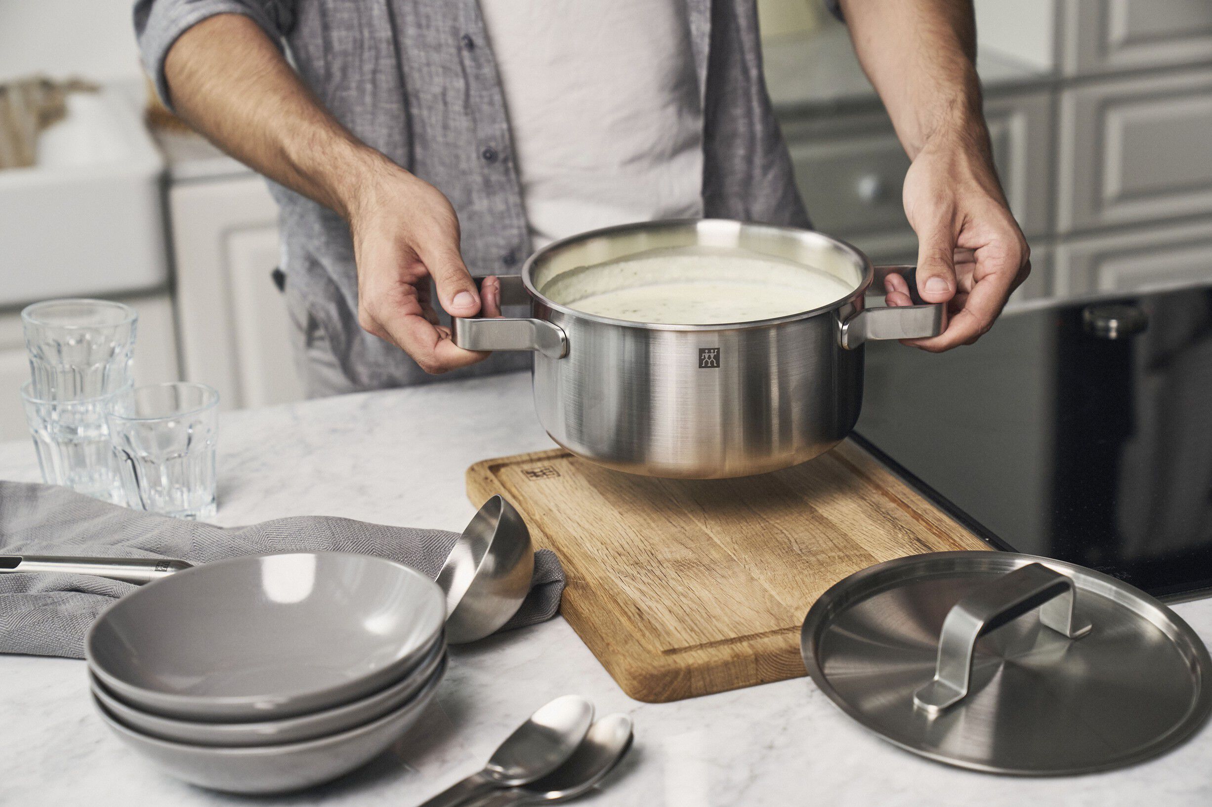 Pure Kastrull & stekpanna set, 5-st, 18/10 Rostfritt st&aring;l