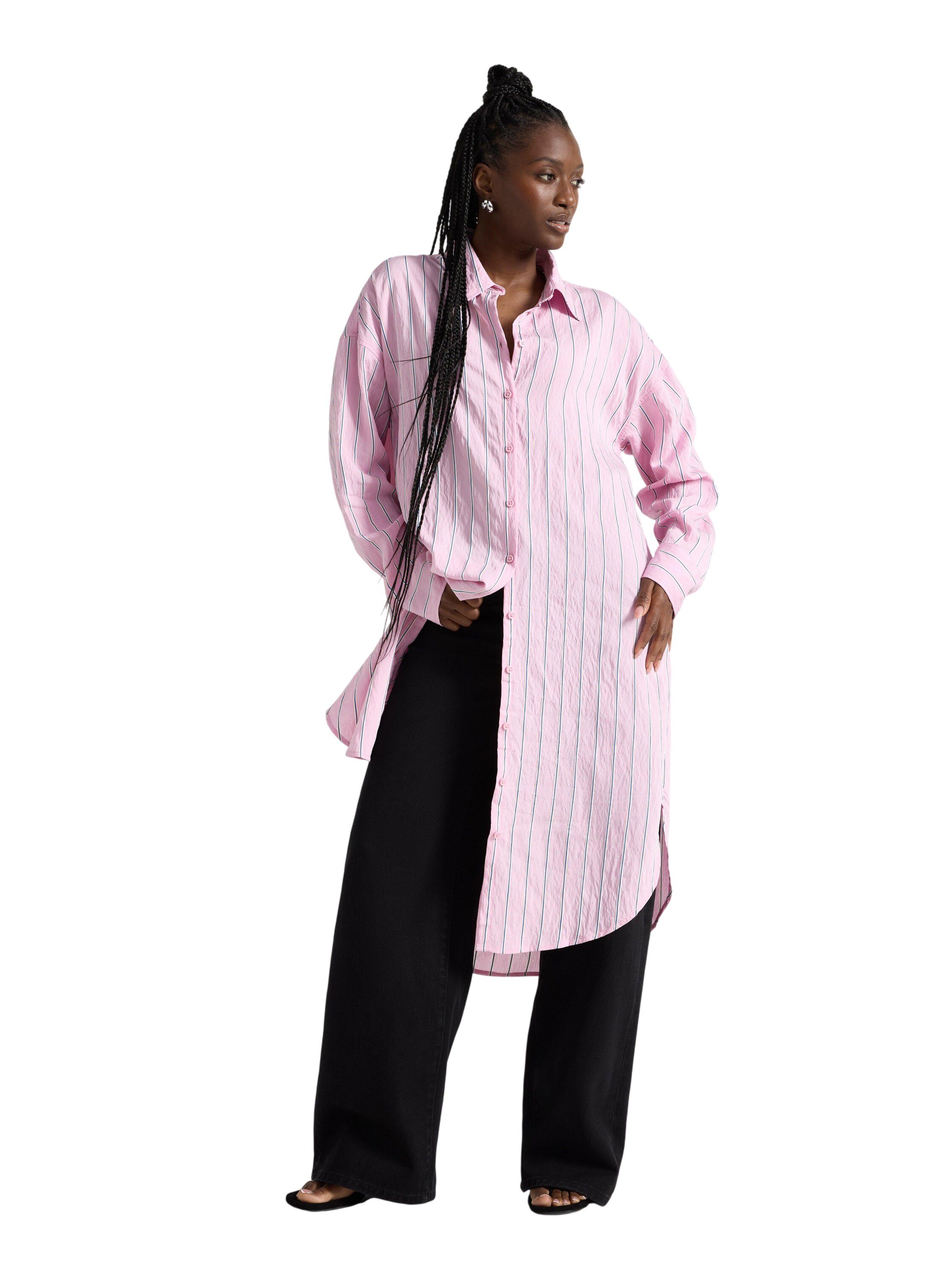 Woven shirt dress in soft viscose w