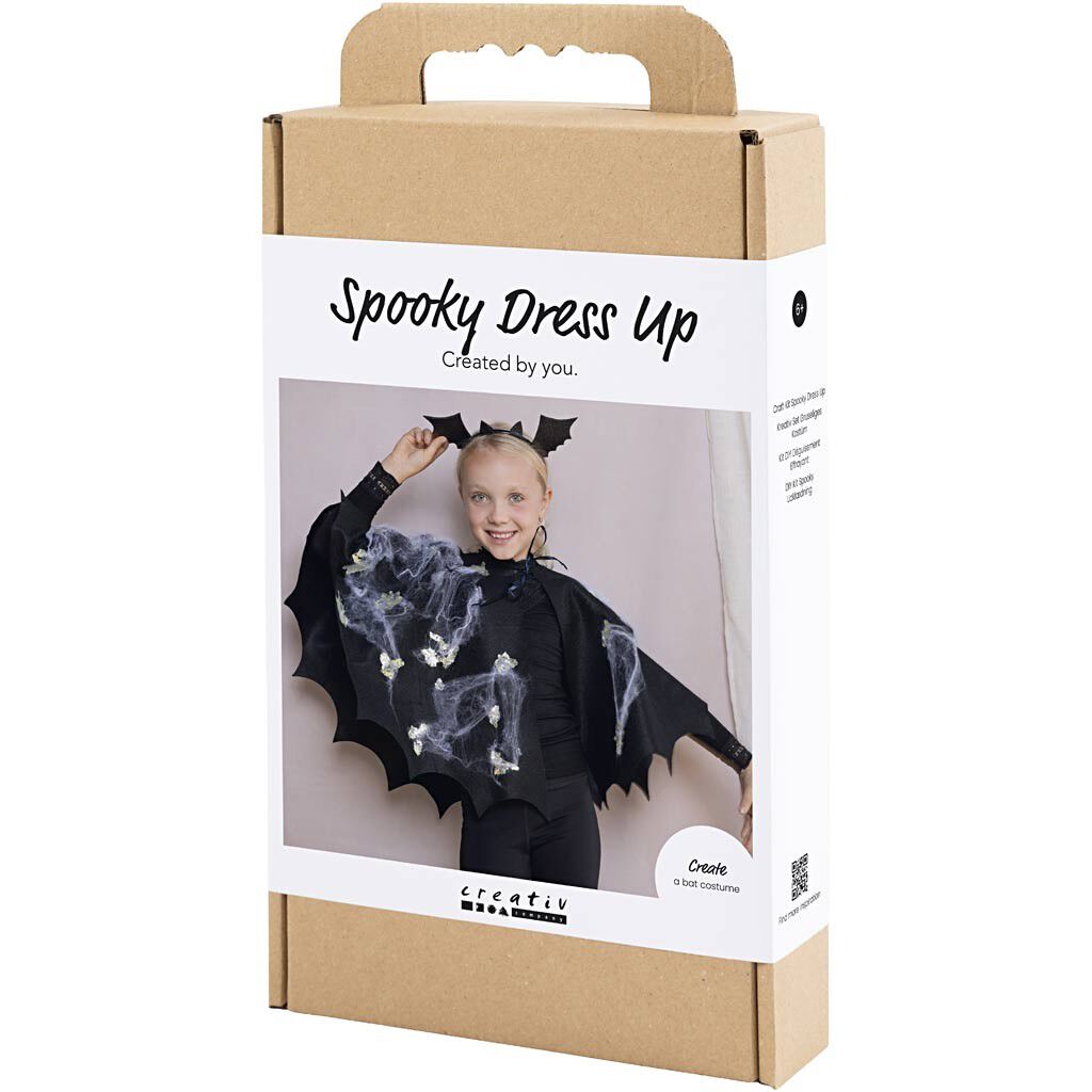DIY Kit Spooky Udkl&aelig;dning, Flagermuskappe- og h&aring;rb&oslash;jle