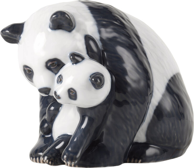 Panda med Unge Figur, 13 cm
