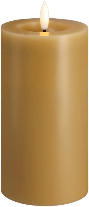 Moods & More - LED Pillar Candles, Silk, Melted, Honey mustard, 74x150