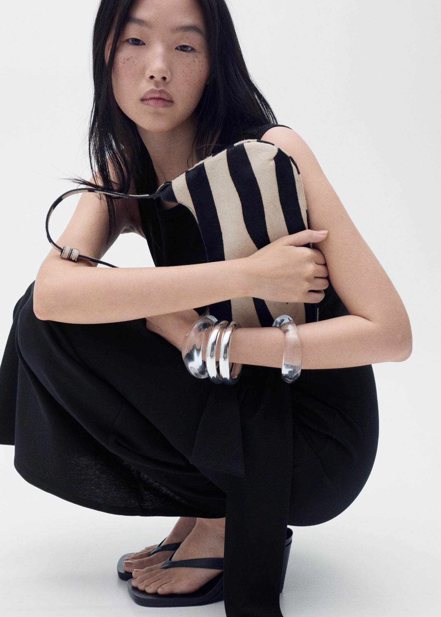 Cotton midi-dress with knot detail