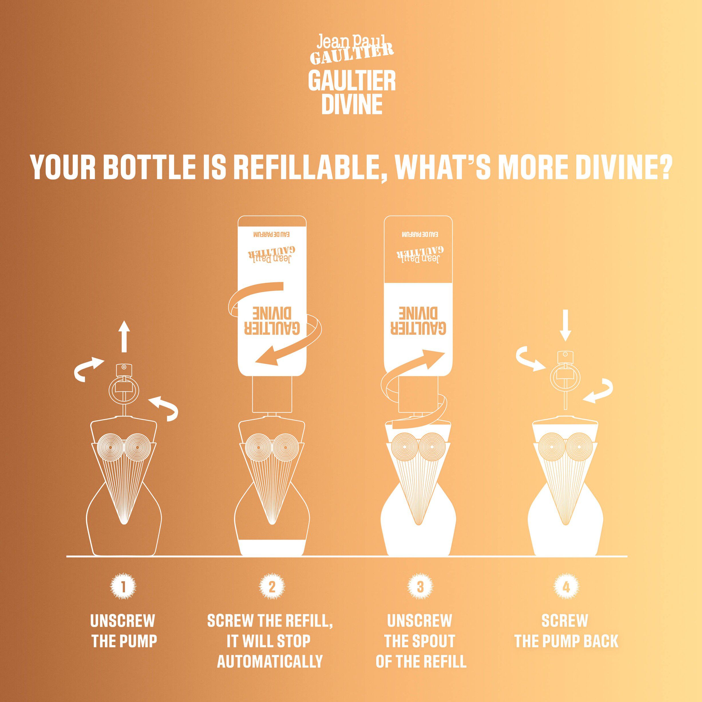 Divine Eau de parfum refill bottle 200 ml