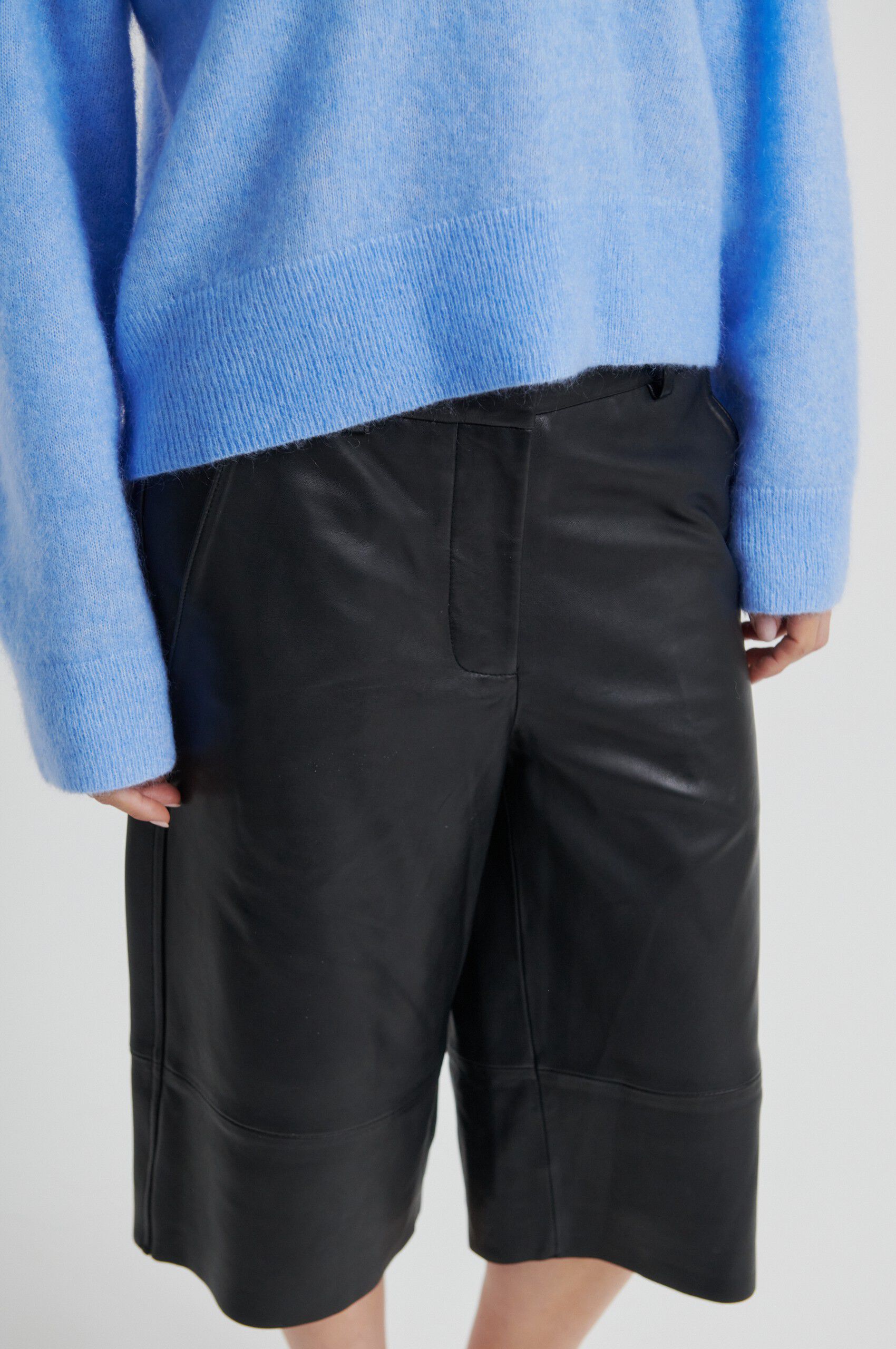 Letho Leather Long Shorts