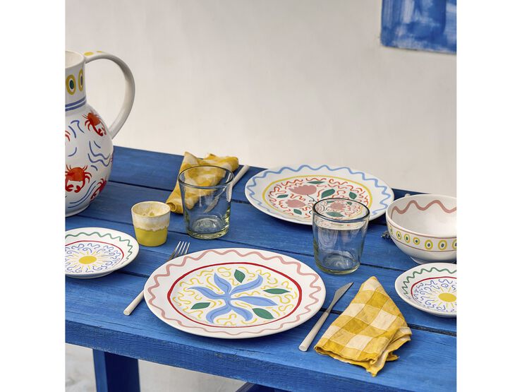 Tallrik flat Bliss 27 cm Rosa/Gul Keramik